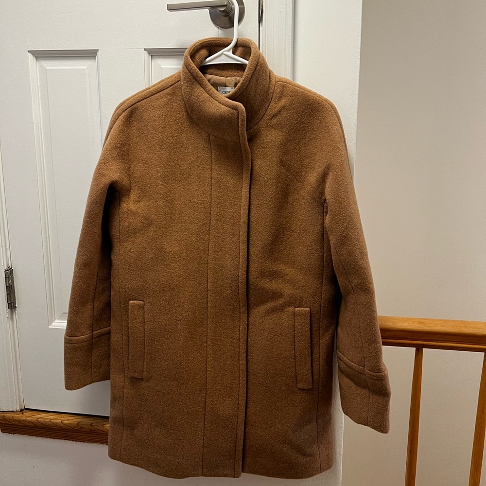 Women's JCrew Camel Wool Coat size 2